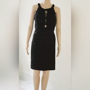 Nightway Lace Ilusion-Detail Dress